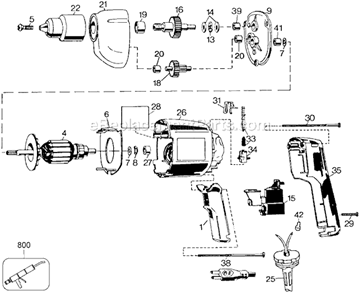 Page A Diagram and Parts List for TS301 Type 1 Black and Decker Electric Drill